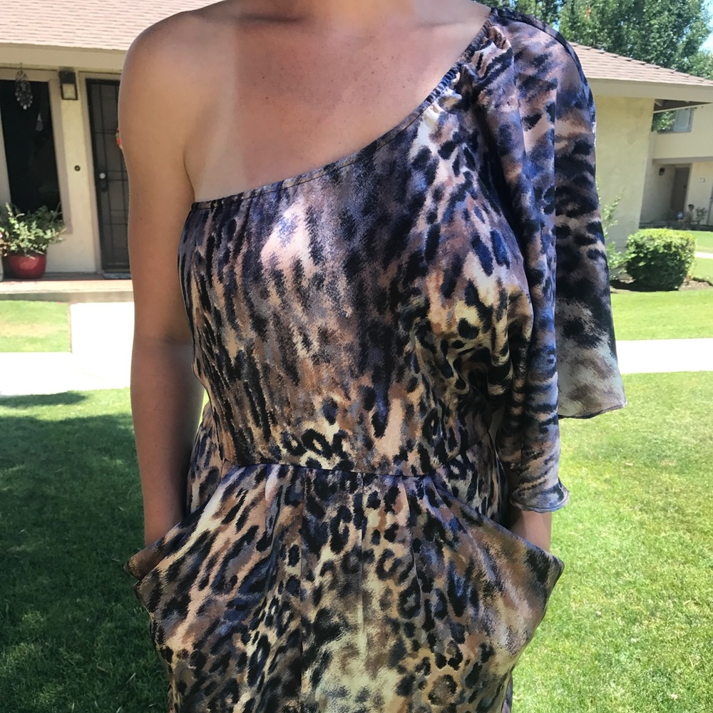 Bar III Printed One Shoulder Dress